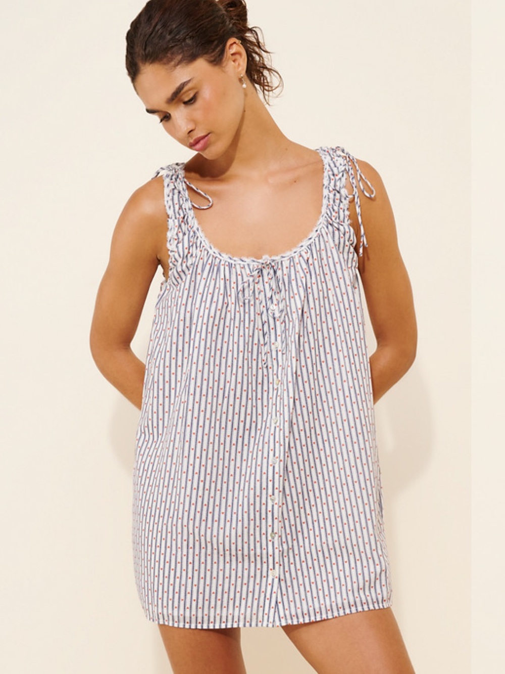 Rumored NWT Rosemary Mini Dress Small Blue White Stripe Sleeveless Cotton